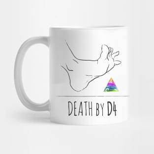 Death by D4 - rainbow & black - LGBTQ+ ttrpg dice Mug